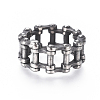 Steampunk Style 304 Stainless Steel Wide Band Rings RJEW-D073-01E-AS-1