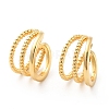 Triple-Layer Brass Open Cuff Earrings for Women EJEW-G297-33G-1