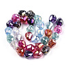 Transparent Electroplate Glass Beads Strands EGLA-N006-079H-2