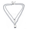 Zinc Alloy Double Layer Necklaces NJEW-N047-003-RS-1