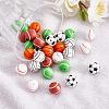 12Pcs 6 Style Basketball/Soccer/Tennis/Baseball/Rugby/Volleyball Silicone Beads JX308A-01-3