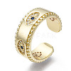 Evil Eye Cubic Zirconia Cuff Ring for Her RJEW-N035-050-NF-3