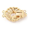 Brass Micro Pave Clear Cubic Zirconia Box Clasps KK-E052-01E-G01-2