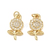 Brass Micro Pave Cubic Zirconia Pendants KK-F919-11G-1