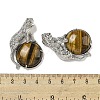 Natural Tiger Eye Half Round Pendants G-F766-06AS-08-3