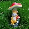 Resin Rabbit with Mushroom Figurines GARD-PW0001-03-3