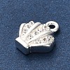 925 Sterling Silver Micro Pave Clear Cubic Zirconia Shell Shaped Charms STER-U009-09S-01-3