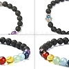Chakra Jewelry Natural Lava Rock Bead Stretch Bracelets X-BJEW-JB02272-4