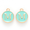 Golden Plated Alloy Enamel Charms ENAM-S118-05M-1