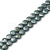 Electroplated Natural Lava Rock Beads Strands G-A256-F01-01G-1