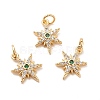 Rack Plating Brass Micro Pave Cubic Zirconia Pendants KK-E081-10G-2