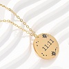 304 Stainless Steel Number 11:11 Pendant Necklaces NJEW-NH0002-01G-02-1