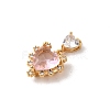 Brass Glass Charms KK-P340-02G-02-2