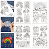 4 Sheets 11.6x8.2 Inch Stick and Stitch Embroidery Patterns DIY-WH0455-018-1