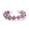 Natural & Synthetic Gemstone Cuff Ring RJEW-JR00488-7