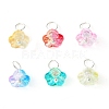 Glass Flower Charms PALLOY-JF02280-1