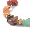 Natural & Synthetic Mixed Gemstone Chips Braided Bead Bracelet BJEW-JB08079-5