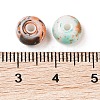 Opaque Spray Painted Glass Beads GLAA-G118-01E-3