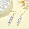 Glass Pearl & Seed Column Dangle Earrings EJEW-MZ00059-01-2