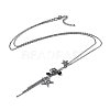 Alloy Star Tassels Pendant Necklace NJEW-M221-02B-2