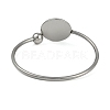 304 Stainless Steel Blank Bangle Bases with Flat Round STAS-Z088-01P-03-3