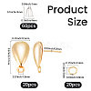 Teardrop Brass Stud Earring Findings KK-CN0003-40-2