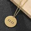 304 Stainless Steel Number 11:11 Pendant Necklaces NJEW-NH0002-01G-05-5