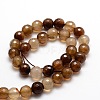 Dyed Natural Agate Faceted Round Beads Strands G-E320B-10mm-04-2