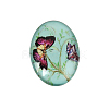 Butterfly Printed Glass Oval Cabochons X-GGLA-N003-13x18-C-2