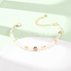 Natural Lemon Quartz(Heated) Chip and Rice Natural Pearl Beaded Bracelets GG-CBA3297-13G-B-2