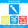 CRASPIRE 4 Sets 4 Style Farm Theme PP Plastic Hollow Out Drawing Painting Stencils Templates DIY-CP0010-52C-2