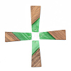 Opaque Resin & Walnut Wood Pendants RESI-S389-040A-C03-1