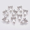 Brass Micro Pave Cubic Zirconia Charms KK-A144-047P-1