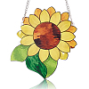Acrylic Sunflower Pendant Decorations AJEW-WH0258-479-1