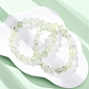 Natural Prehnite Round Beaded Stretch Bracelets for Men Women BJEW-G743-01F-2