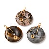 Donut/Pi Disc Natural Gemstone Pendants PALLOY-JF00508-1