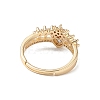Heart Clear Cubic Zirconia Adjustable Ring RJEW-M146-04G-3