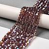 Transparent Electroplate Glass Beads Strands EGLA-A039-T4mm-B05-4