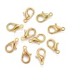Zinc Alloy Jewelry Findings Golden Lobster Claw Clasps X-E105-G-2