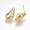 Brass Stud Earring Findings KK-S350-014G-2