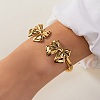 304 Stainless Steel Bowknot Cuff Bangles for Women LS-BJEW-A154-03G-1