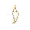 Brass Clear Cubic Zirconia Pendants X-KK-B187-08G-1