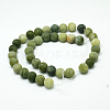 Round Frosted Natural TaiWan Jade Bead Strands G-M248-12mm-02-4