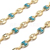 Golden Plated Alloy Enameled Coffee Bean Links Chains LCHA-H004-02G-E-1