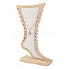 Foot Shaped Bamboo & Velvet Anklet Display Stands ODIS-WH0030-140B-1