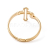 Ion Plating(IP) 201 Stainless Steel Hollow Out Cross Adjustable Ring for Women RJEW-K238-06G-2
