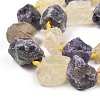 Rough Raw Natural Amethyst and Lemon Quartz Beads Strands G-F595-I03-2