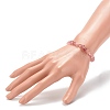 Natural Strawberry Quartz Beaded Stretch Bracelets for Kids BJEW-JB06250-06-3