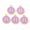 Golden Plated Alloy Enamel Charms X-ENAM-S118-10B-2