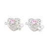 Brass Micro Pave Cubic Zirconia Box Clasps KK-B125-07S-01-1
